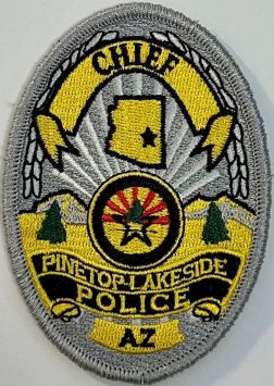 PINETOP-LAKESIDE POLICE CHIEF BADGE PATCH - SEW ON.